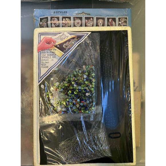 Lee Wards Holiday Spangle Art Eagle Sequin Picture Kit Vintage boy Sequin kit - Picture 5 of 5